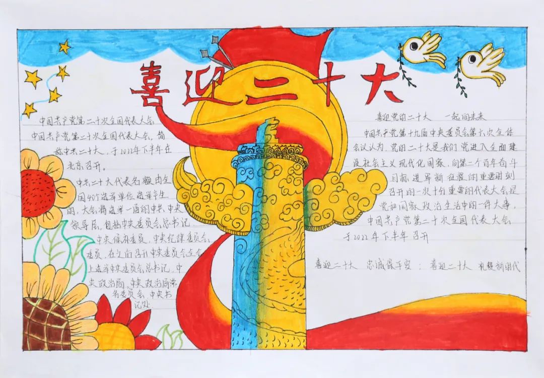 “感受家乡新变化 喜迎党的二十大”手抄报优秀作品-图2
