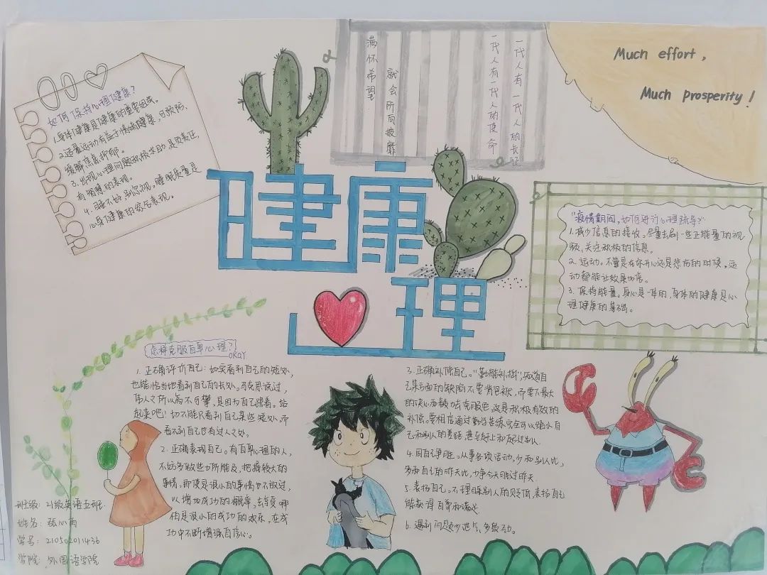 关注心理健康知识宣传手抄报简单漂亮-图1