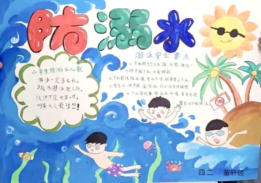“防溺水”创意儿童绘画获奖作品-图5