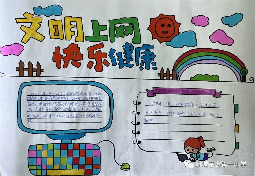 “宣传文明上网 弘扬网络正气”手抄报图片5张-图2