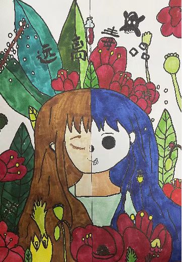 “珍爱生命 远离毒品”儿童绘画5张-图1