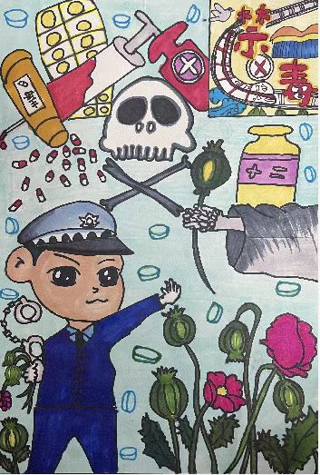 健康人生,绿色无毒—禁毒主题手抄报儿童画-图3