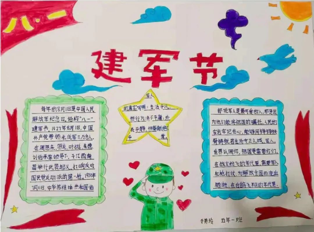 八一建军节 致敬“最可爱的人”手抄报图片-图8