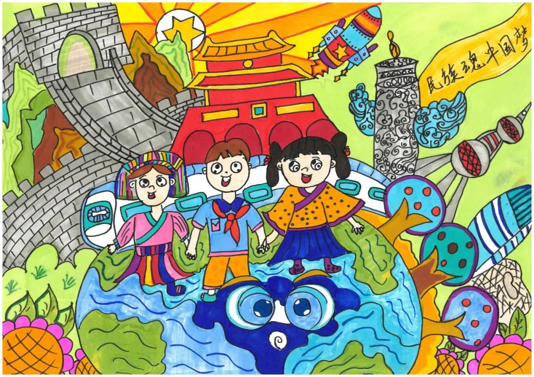 喜迎二十大 庆祝建团100周年青少年绘画作品-图7