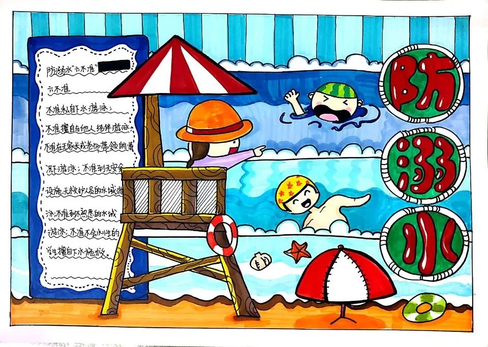 防溺水儿童画怎么画好看-图2