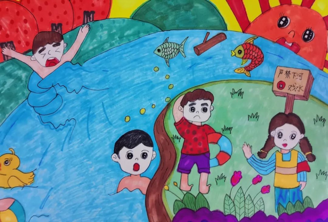 防溺水儿童画怎么画好看-图3