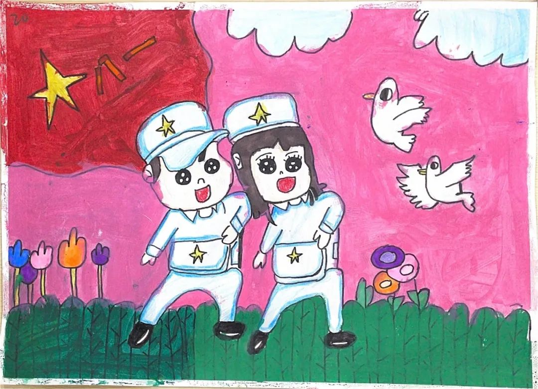 八一建军节，绘出心中敬军情主题绘画作品-图7