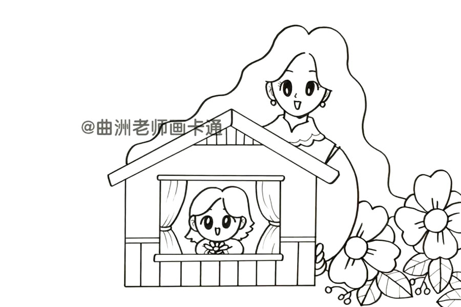 母亲节简笔画教程，画幅画送给妈妈吧!-图4