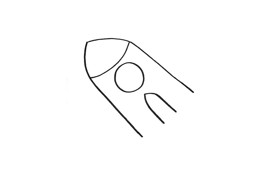三幅小火箭的简笔画教程-图7