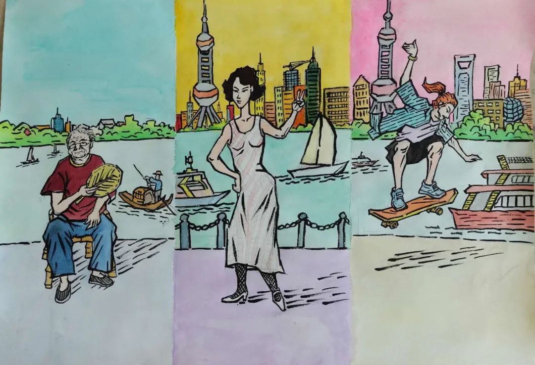 我的家乡主题绘画“我的浦江 我的上海”-图3