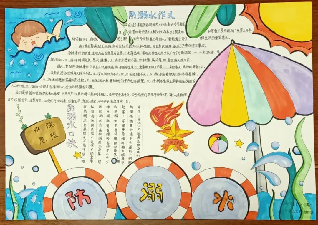 中小学生防溺水手抄报优秀作品展示（7张）-图6