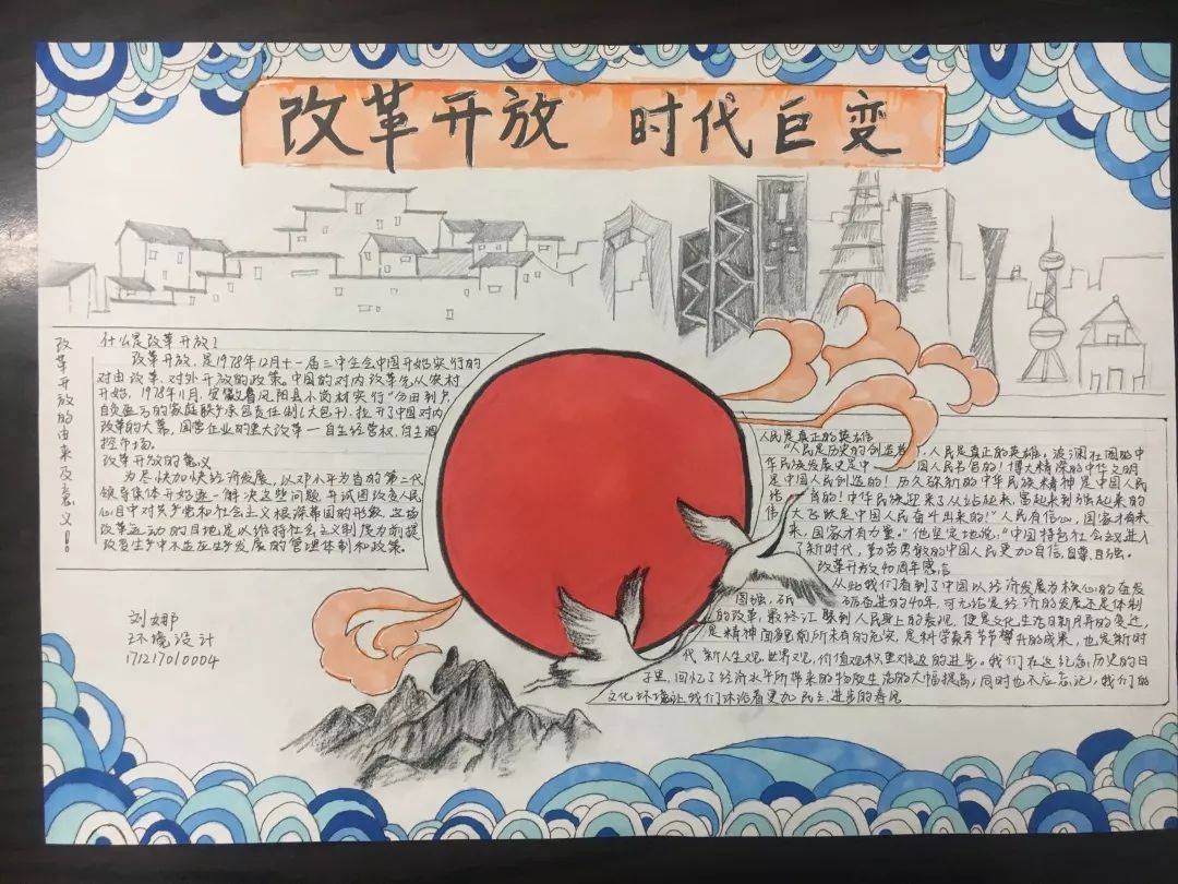 改革开放四十周年 辉煌成就手抄报一等奖-图1