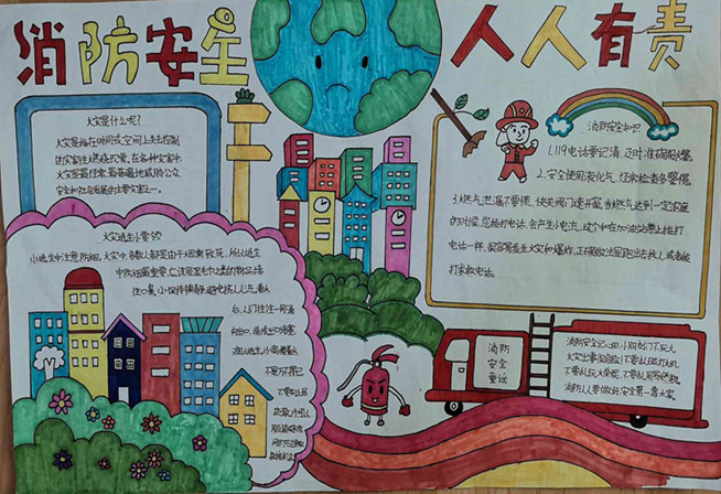 小学生119消防安全手抄报简单又漂亮-图5