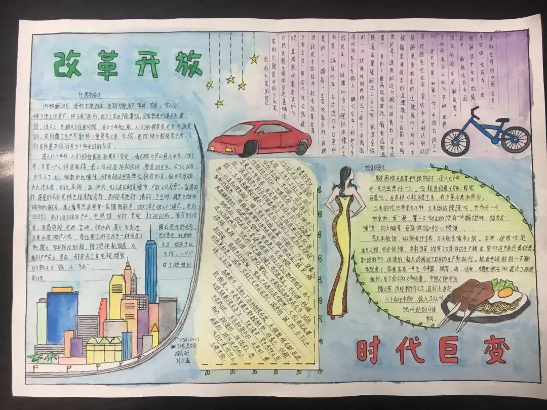 “改革开放四十载,沧桑巨变新征程”优秀手抄报作品-图2