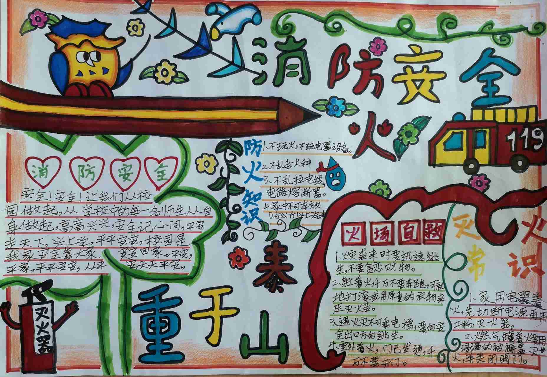 119消防安全日手抄报内容-图5