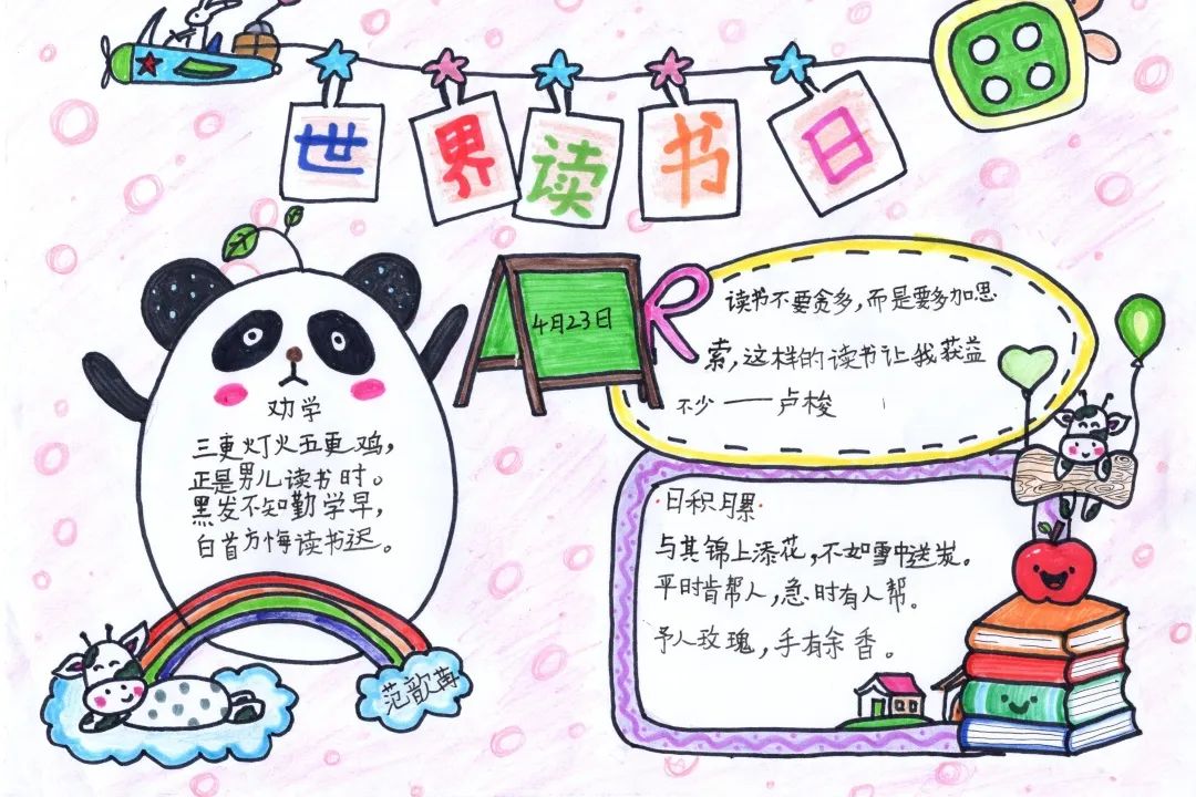 简单漂亮又好画的世界读书日手抄报初中-图3
