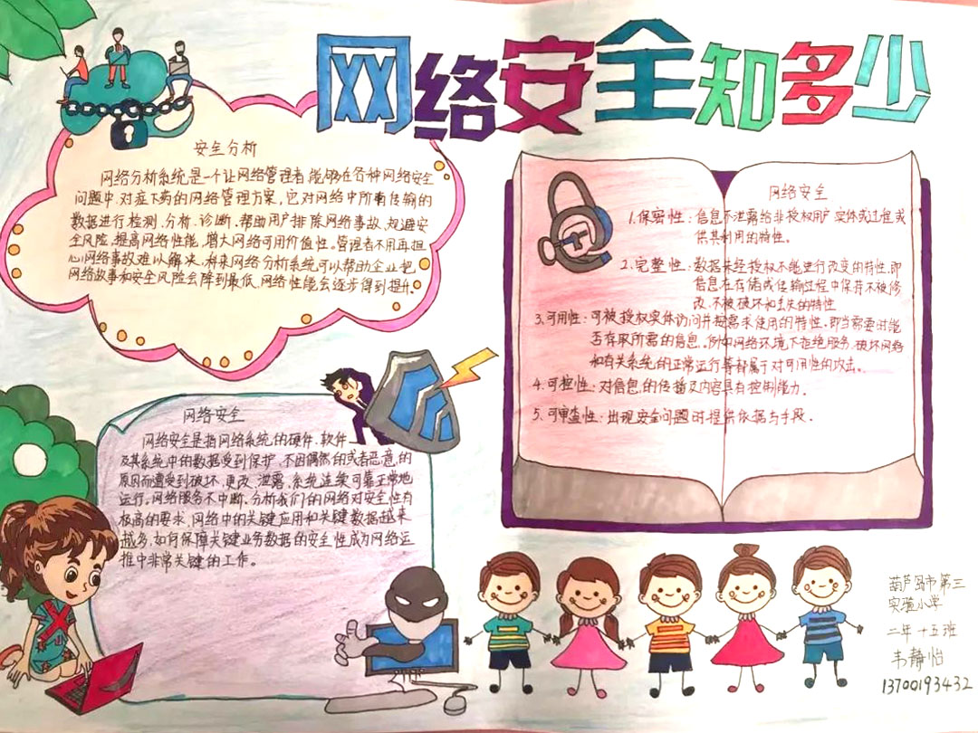 网络安全 绿色阅读手抄报优秀作品欣赏-图3