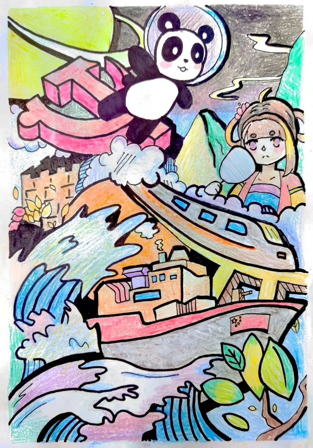 “喜迎二十大 庆建团百年”儿童绘画作品-图4