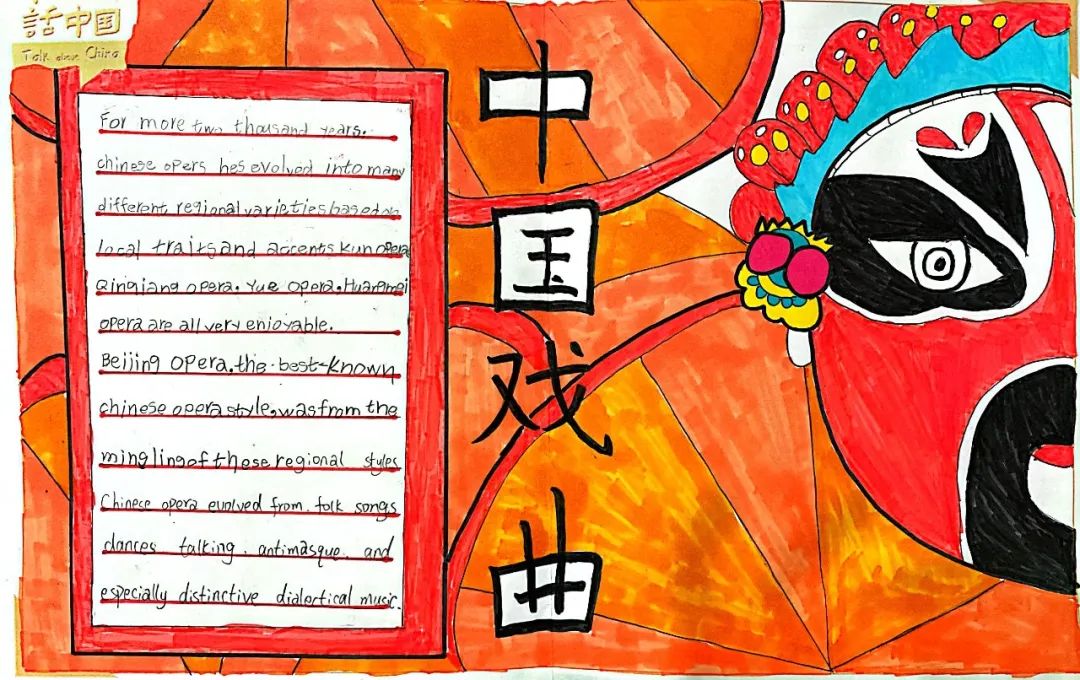 五张关于中国戏曲的英语手抄报图片-图1