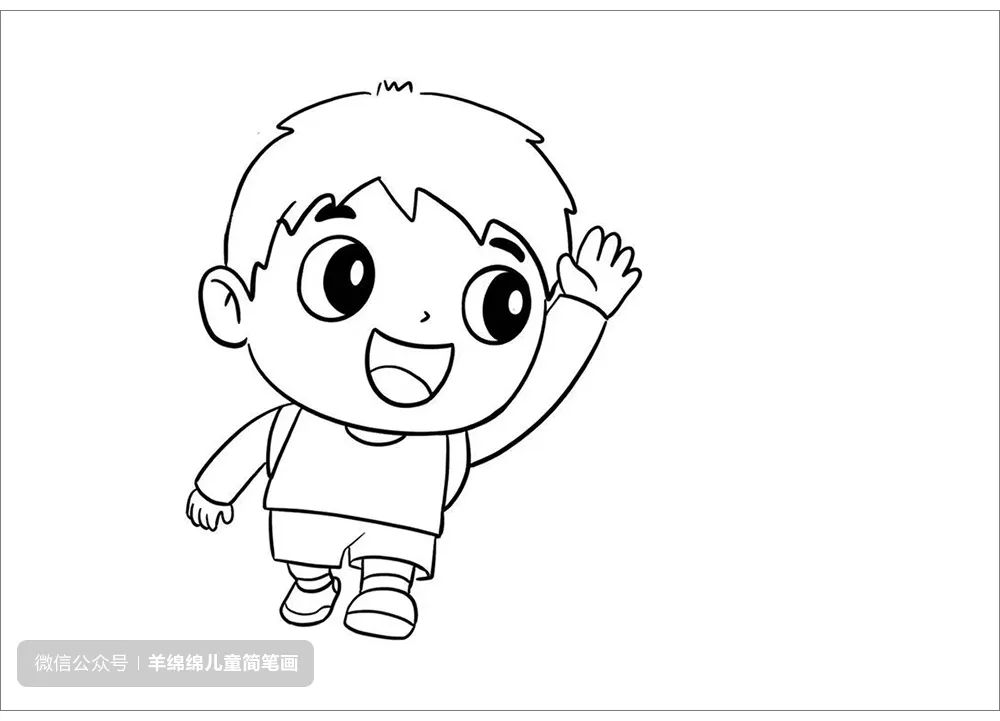 过马路的小朋友简笔画 交通安全主题绘画教程-图4