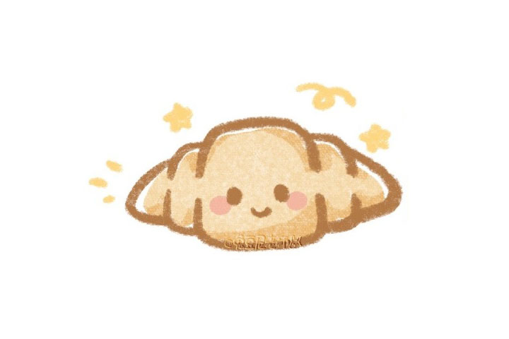 可爱羊角包简笔画画法步骤