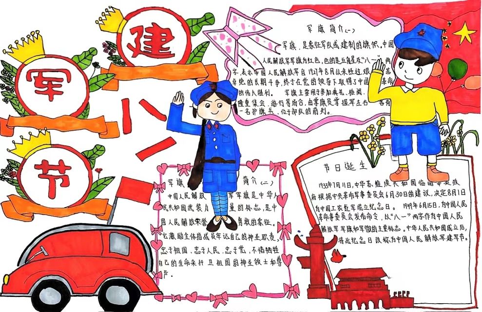 致敬最可爱的人 建军节主题手抄报获奖作品-图3