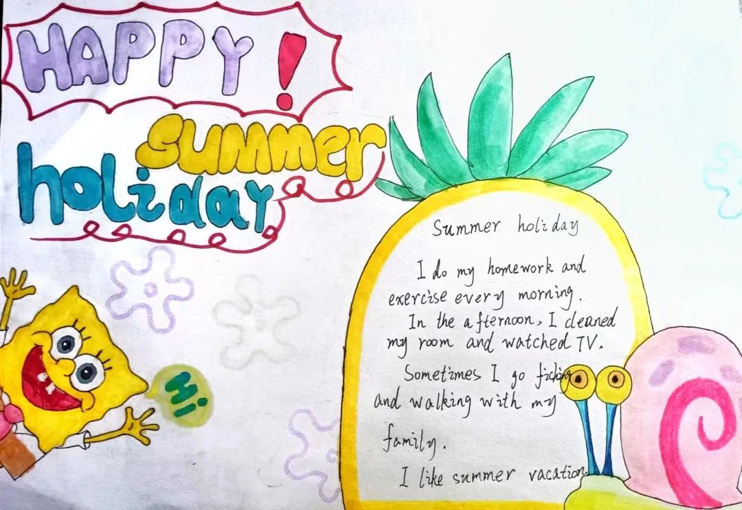 暑假手抄报英文版手抄报获奖作品5张-图5