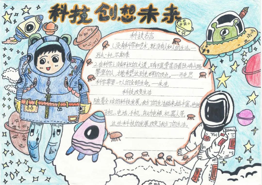 8张关于科技创想未来主题的手抄报-图2