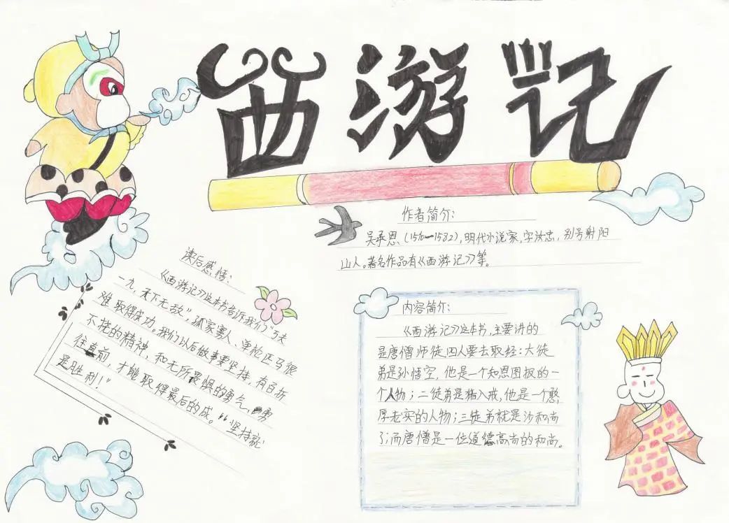 初一西游记手抄报绘画简单又漂亮（8张）-图4