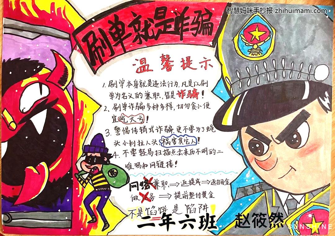 刷单就是诈骗主题手抄报（9张）-图6