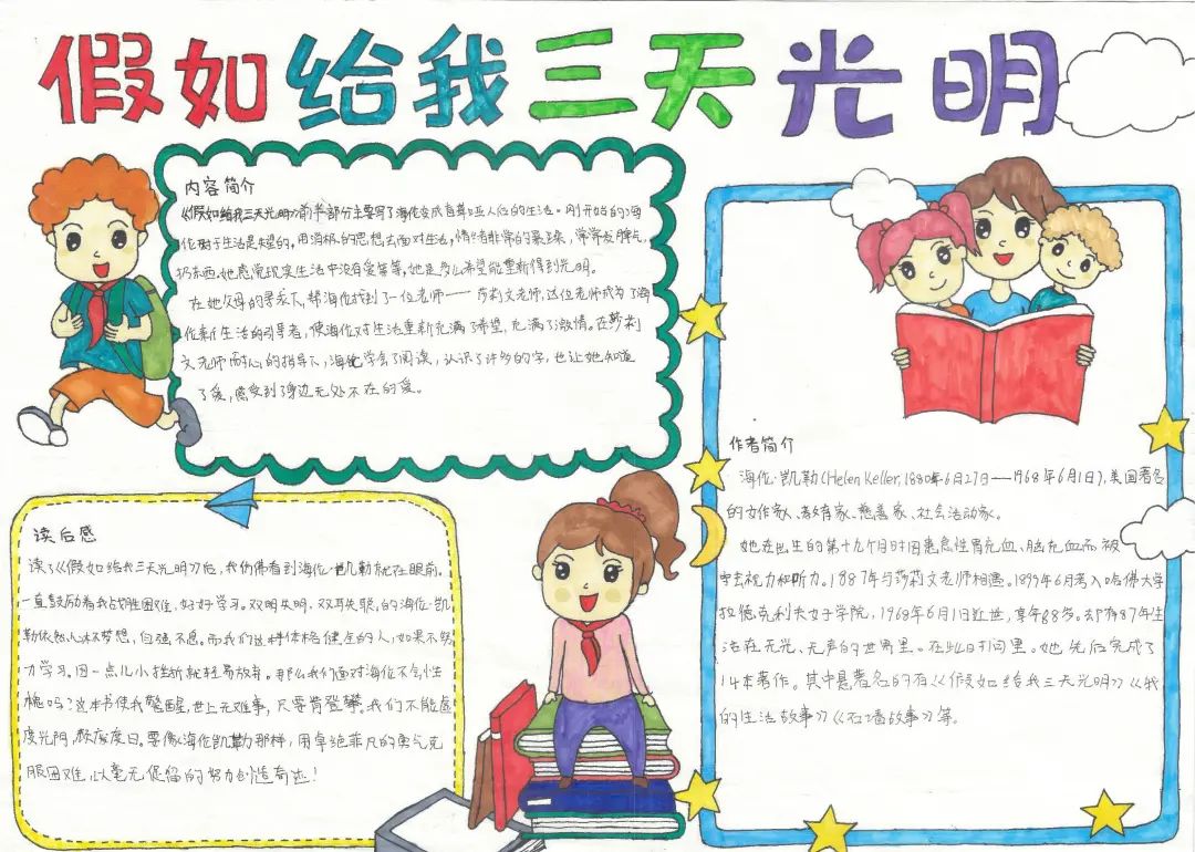 小学假如给我三天光明手抄报教程