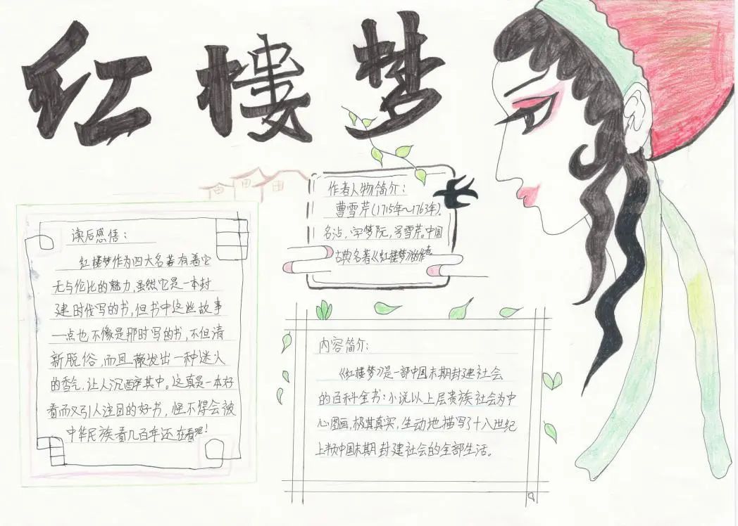 红楼梦读书卡（附文字内容）