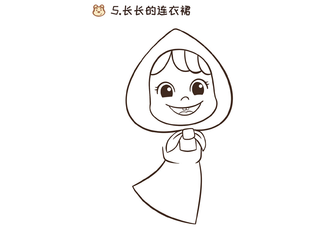 教大家画《玛莎和熊》中超可爱的小女孩玛莎-图5