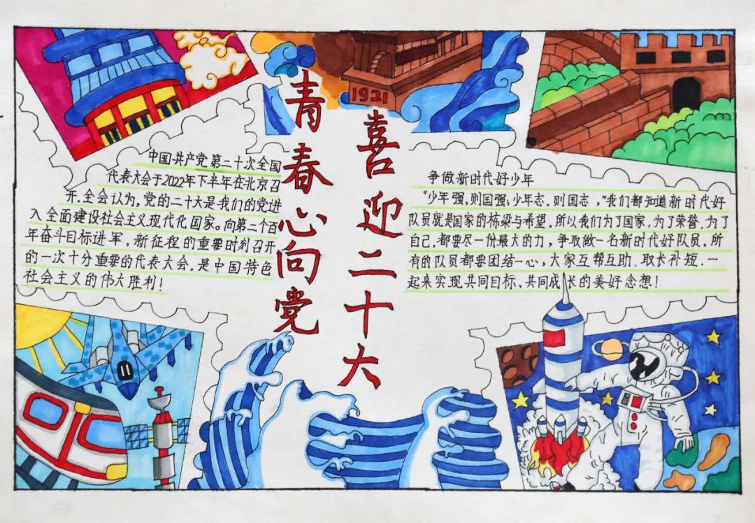 “感受家乡新变化，喜迎党的二十大” 主题手抄报-图1