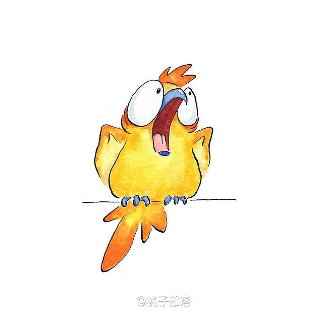 一组线条简洁的可爱小鸟简笔画图片-图5