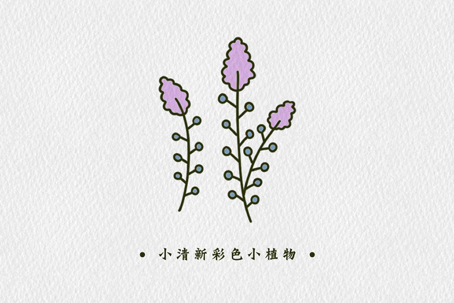 小清新彩色植物简笔画图片-图2