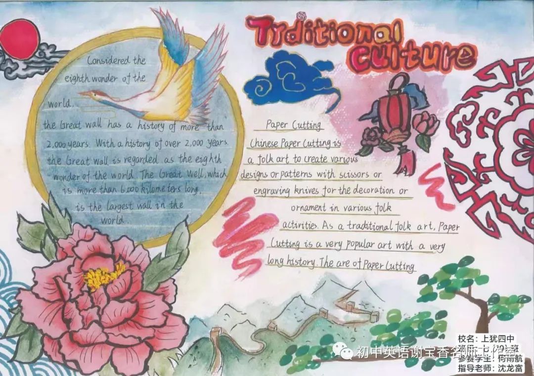 简单漂亮的英语手抄报图片 中国传统文化-图5