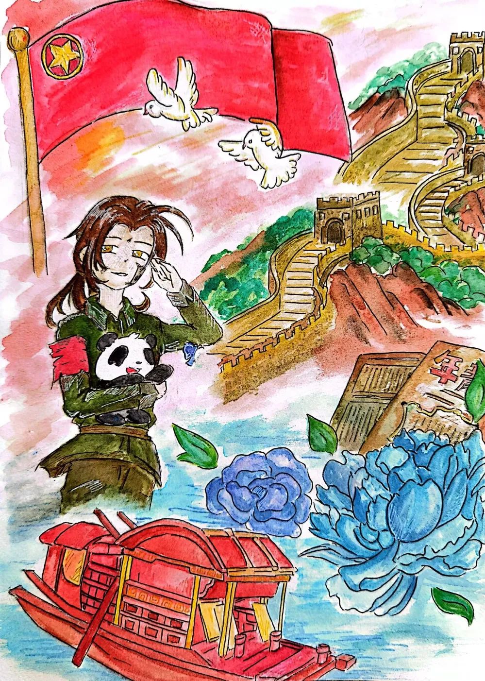 “建功新百年 童心画祖国”系列儿童画-图6