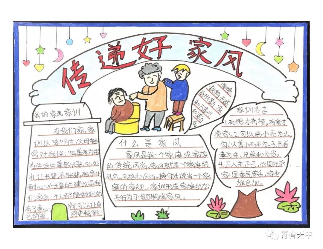“童心颂华诞 传习好家风”手抄报一等奖作品-图4