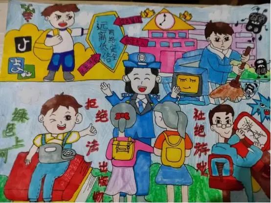 保护未成年 小学生法治主题绘画作品-图3