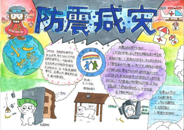 小学生防震减灾宣传手抄报三年级-图2