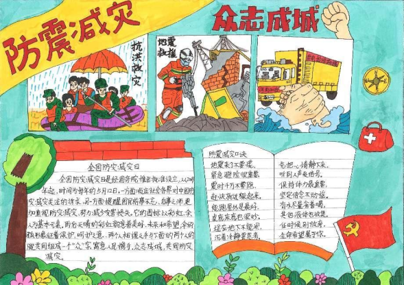  5张关于防震减灾的手抄报简单好画-图3