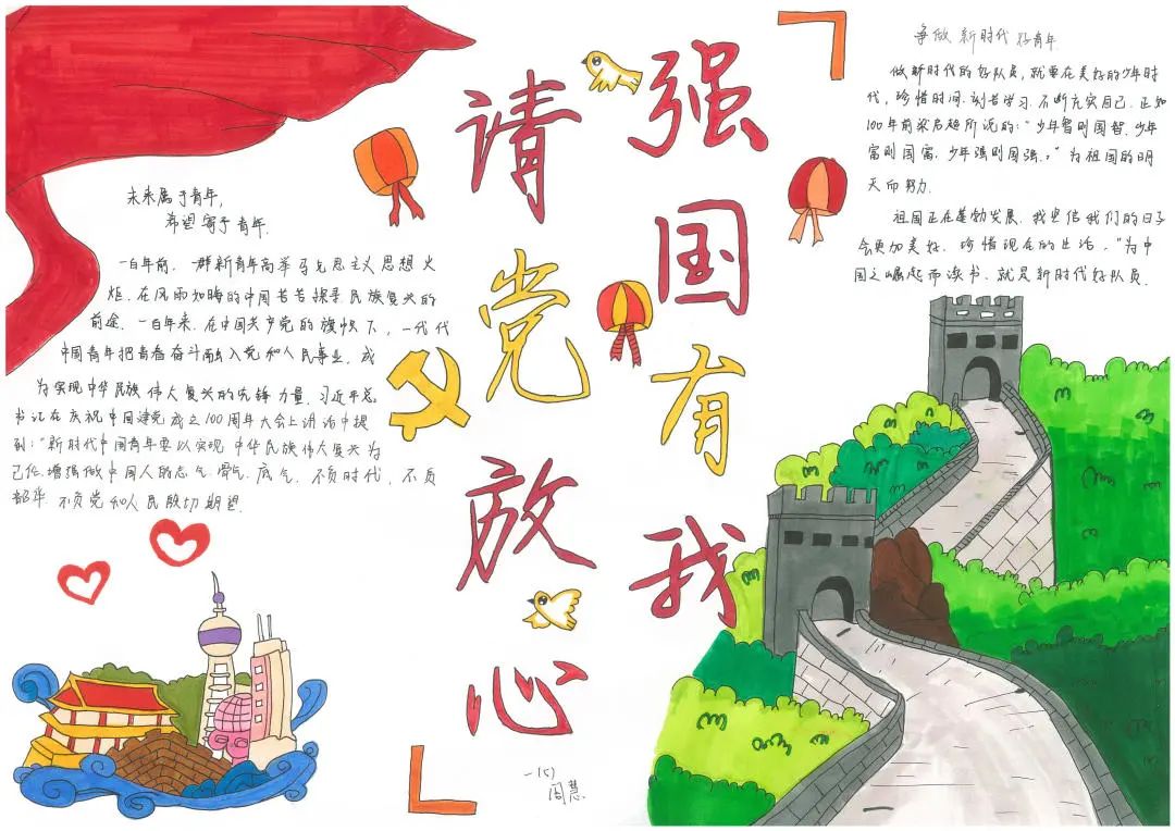 请党放心强国我有手抄报怎么画-图2