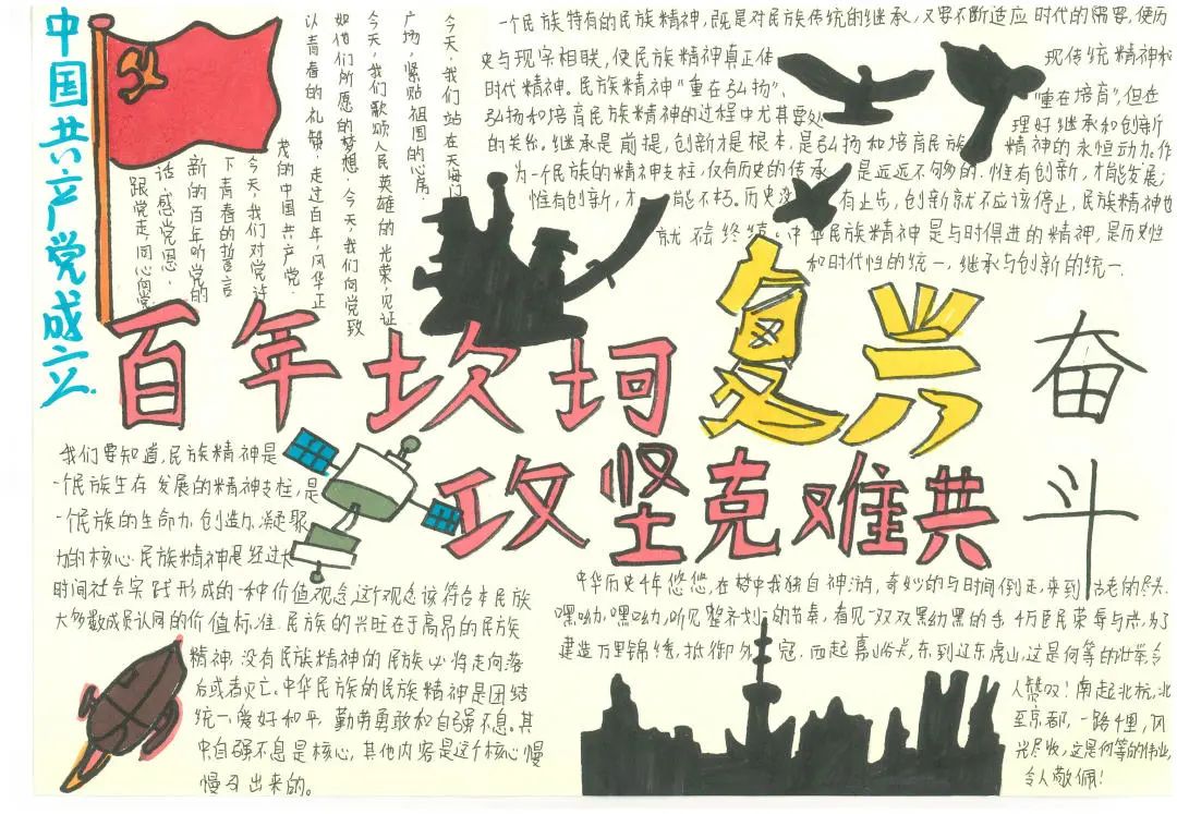 请党放心强国有我手抄报三年级-图3