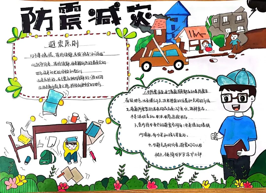 512防震减灾主题手抄报图片5张-图1