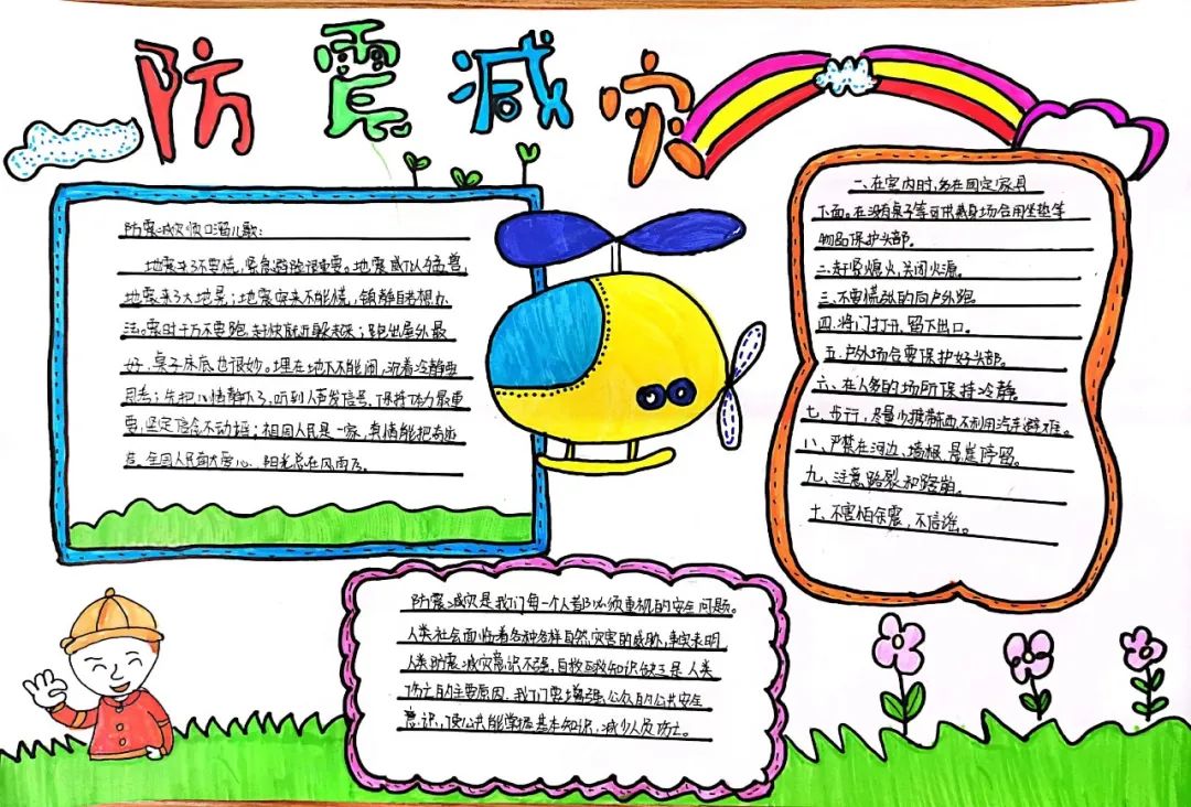 怎么画好看的防震减灾手抄报-图1