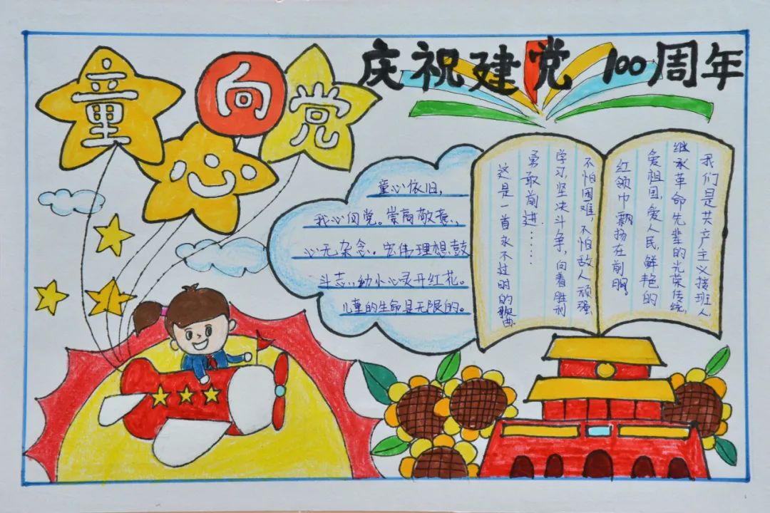 党在我心中 庆“建党一百周年”手抄报获奖作品-图2