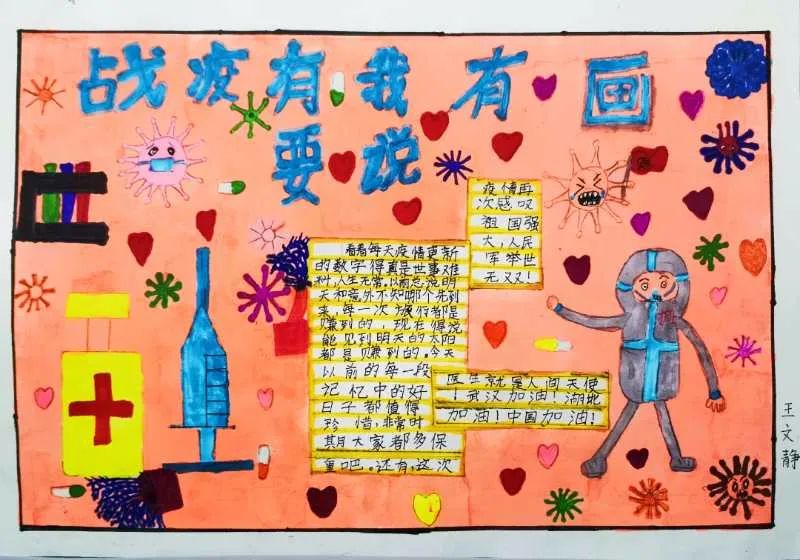 小学生抗击疫情主题手抄报一等奖-图1
