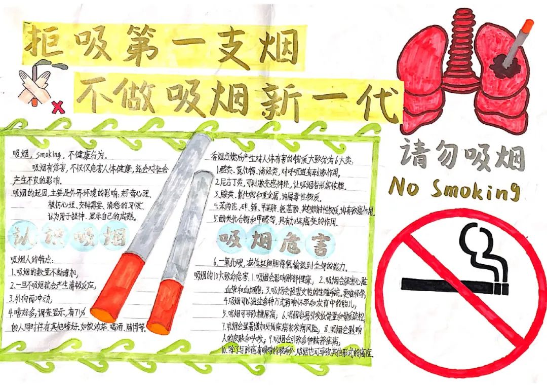 “远离香烟 保护健康”无烟日主题手抄报（8张）-图4