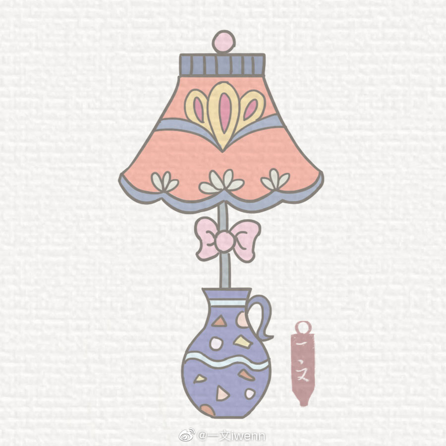 一组漂亮的床头灯简笔画图片-图2